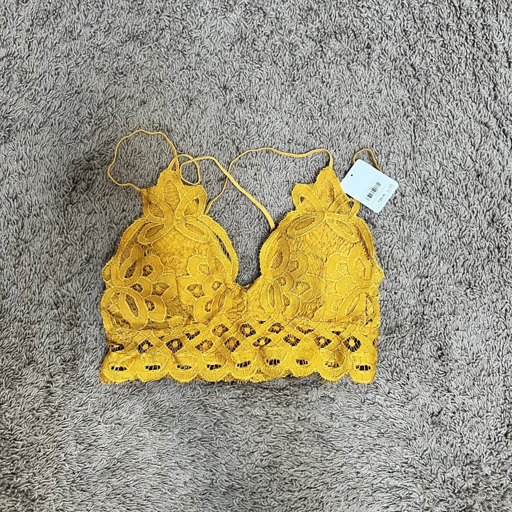 Mustard Crochet Crop Top